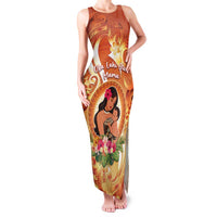 Personalised Tonga Mother's Day Family Matching Tank Maxi Dress and Hawaiian Shirt I Love You Mom