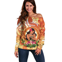 Personalised Tonga Mother's Day Off Shoulder Sweater I Love You Mom