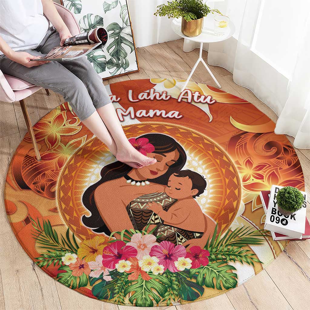 Tonga Mother's Day Round Carpet I Love You Mom
