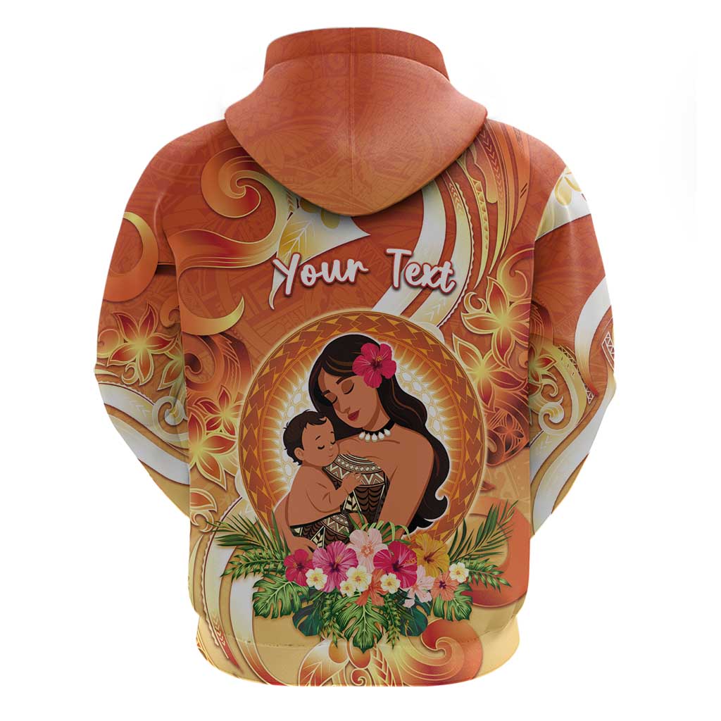Personalised Tonga Mother's Day Zip Hoodie I Love You Mom