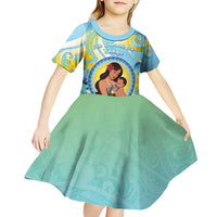 Personalised Fiji Mother's Day Kid Short Sleeve Dress I Love You Mom