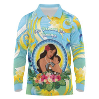 Personalised Fiji Mother's Day Long Sleeve Polo Shirt I Love You Mom