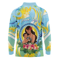 Personalised Fiji Mother's Day Long Sleeve Polo Shirt I Love You Mom