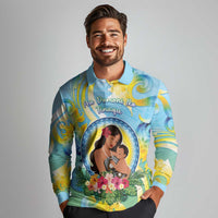 Personalised Fiji Mother's Day Long Sleeve Polo Shirt I Love You Mom