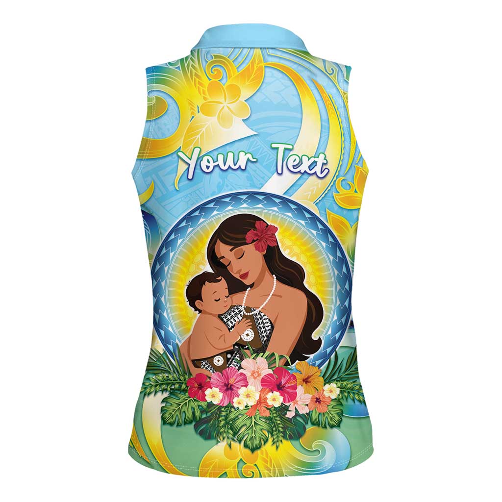 Personalised Fiji Mother's Day Women Sleeveless Polo Shirt I Love You Mom