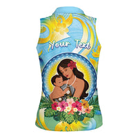 Personalised Fiji Mother's Day Women Sleeveless Polo Shirt I Love You Mom