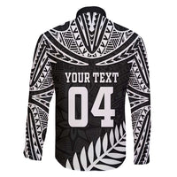Custom New Zealand Rugby Family Matching Long Sleeve Bodycon Dress and Hawaiian Shirt Silver Fern Maori Pattern
