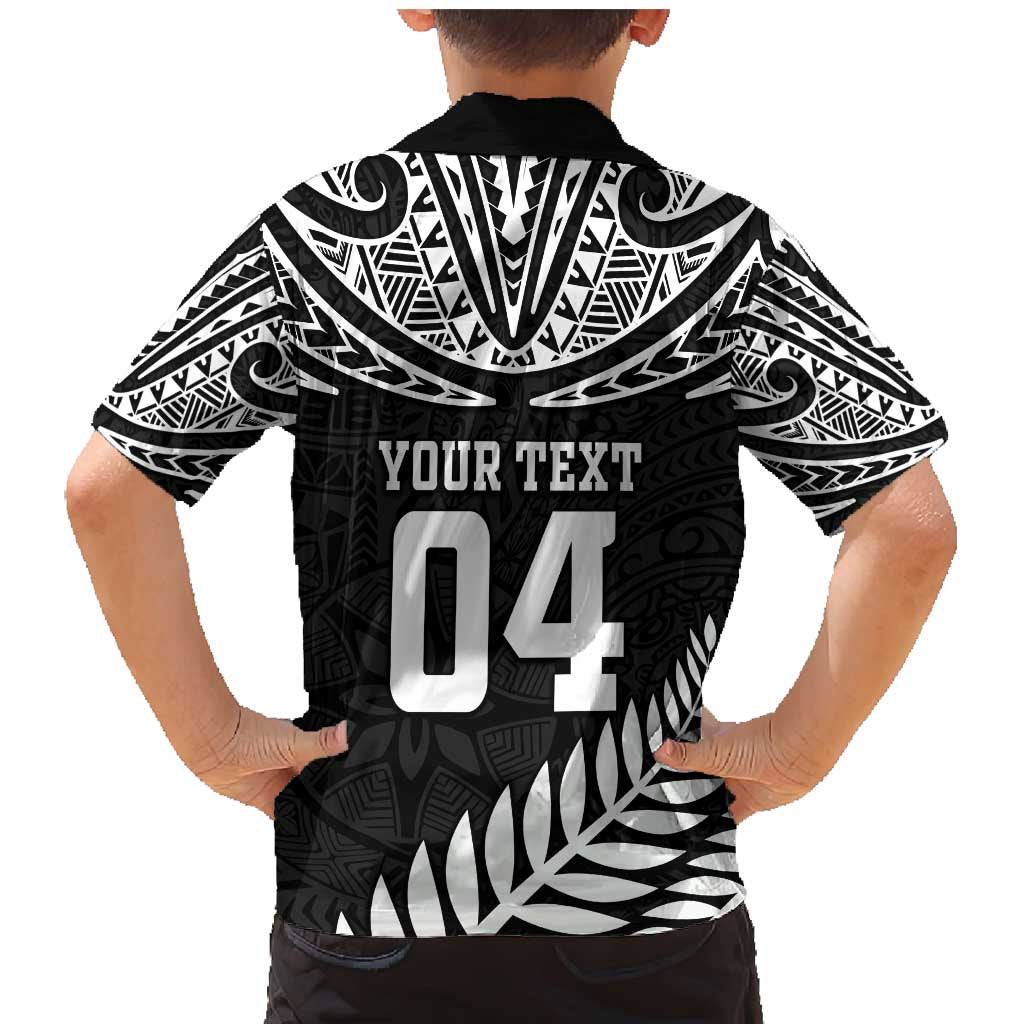 Custom New Zealand Rugby Family Matching Mermaid Dress and Hawaiian Shirt Silver Fern Maori Pattern