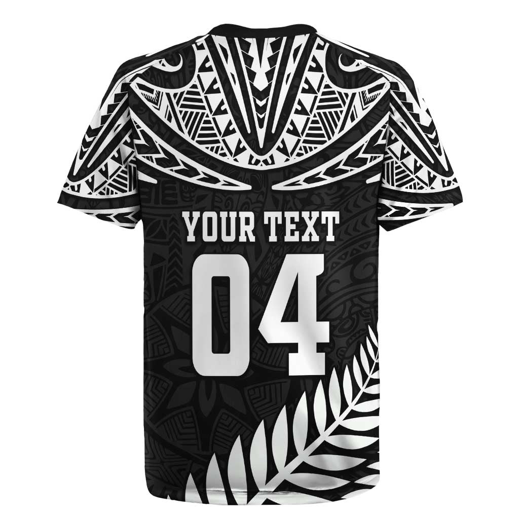 Custom New Zealand Rugby Rugby Jersey Silver Fern Maori Pattern