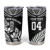 Custom New Zealand Rugby Tumbler Cup Silver Fern Maori Pattern