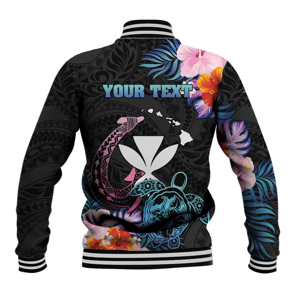 Personalised Hawaii Baseball Jacket Kanaka Maoli With Fish Hook