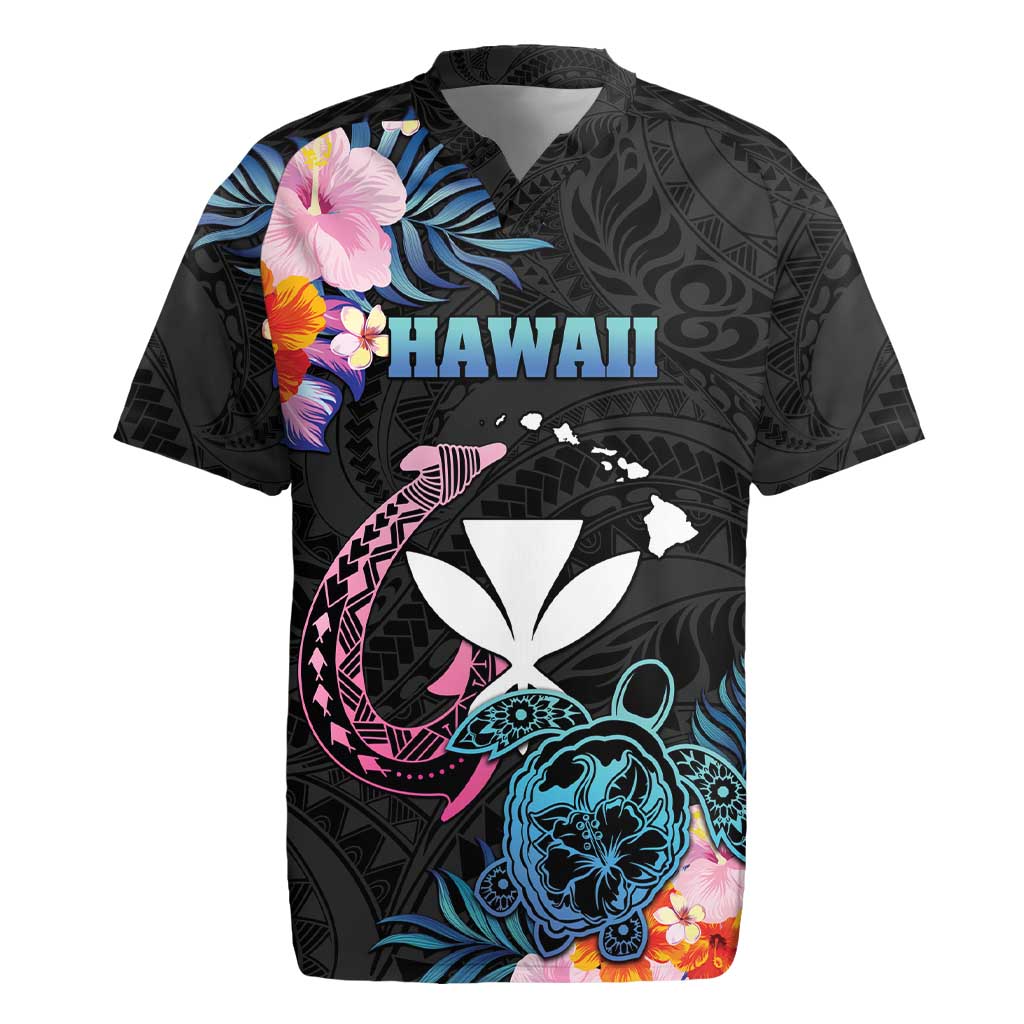 Personalised Hawaii Rugby Jersey Kanaka Maoli With Fish Hook