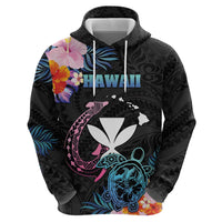 Personalised Hawaii Zip Hoodie Kanaka Maoli With Fish Hook