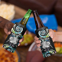 New Zealand Kiwi Bird 4 in 1 Can Cooler Tumbler Silver Fern Koru Paua Shell