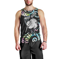 New Zealand Kiwi Bird Men Tank Top Silver Fern Koru Paua Shell