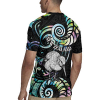 New Zealand Kiwi Bird Rugby Jersey Silver Fern Koru Paua Shell