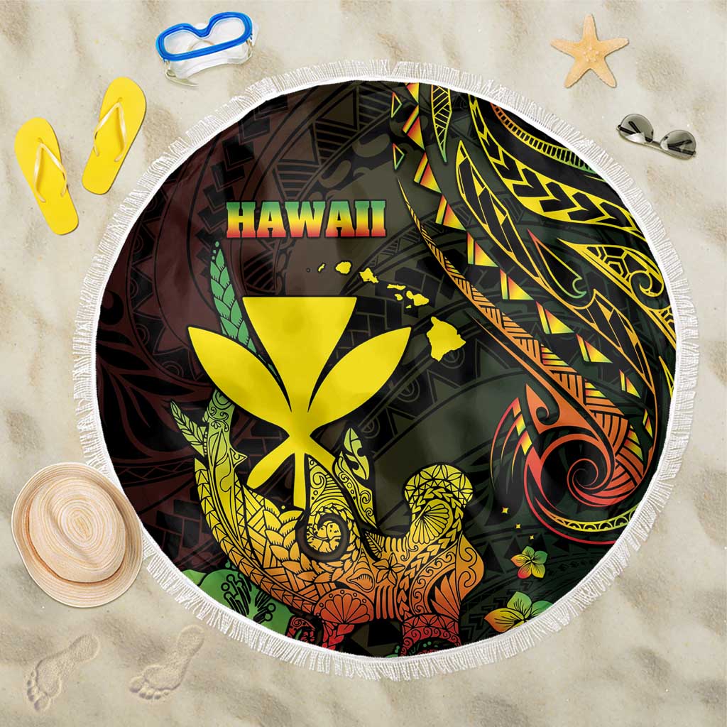 Hawaii Beach Blanket Kanaka Maoli With Hammerhead Shark