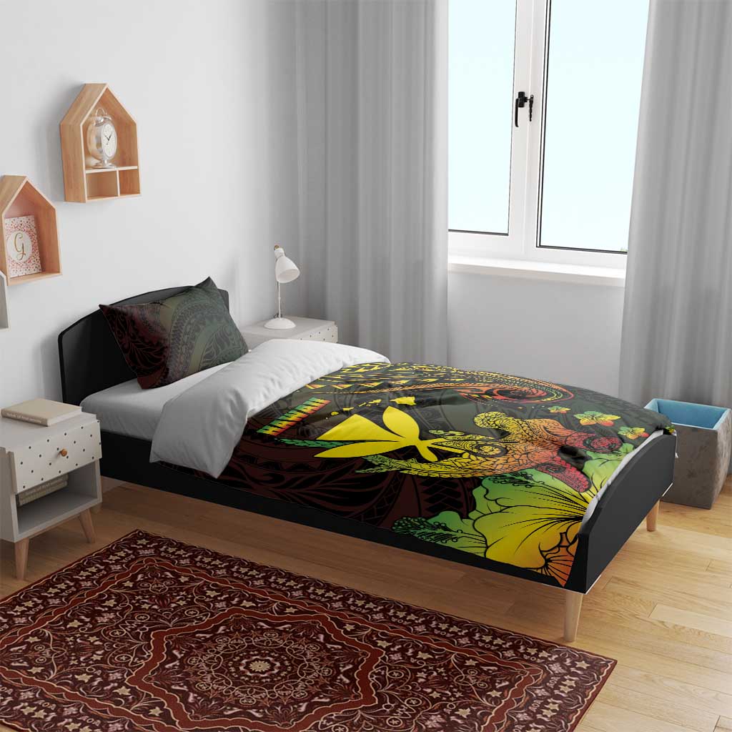 Hawaii Bedding Set Kanaka Maoli With Hammerhead Shark