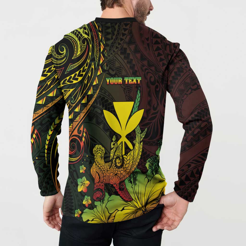 Personalised Hawaii Button Sweatshirt Kanaka Maoli With Hammerhead Shark