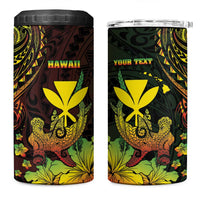Personalised Hawaii 4 in 1 Can Cooler Tumbler Kanaka Maoli With Hammerhead Shark