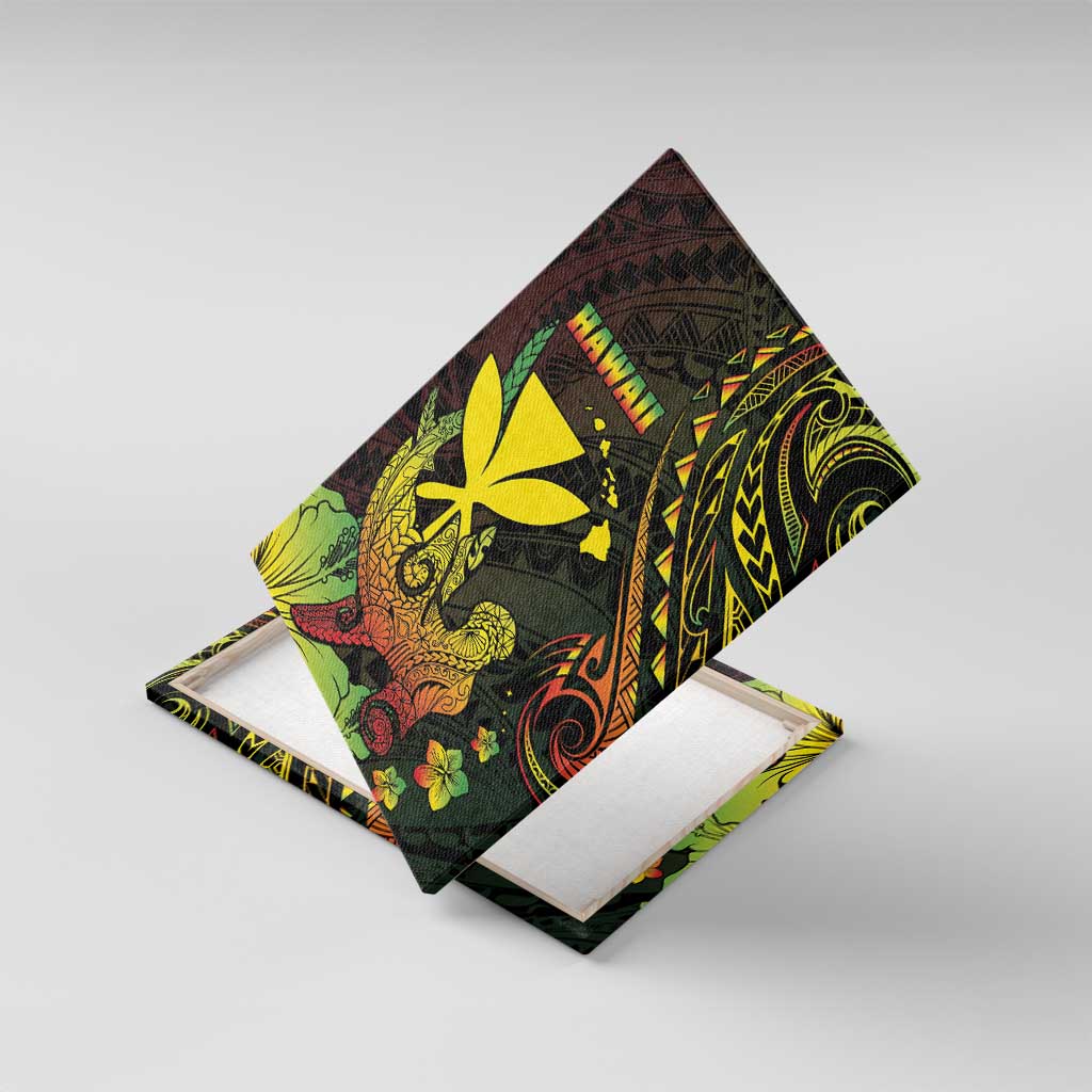 Hawaii Canvas Wall Art Kanaka Maoli With Hammerhead Shark