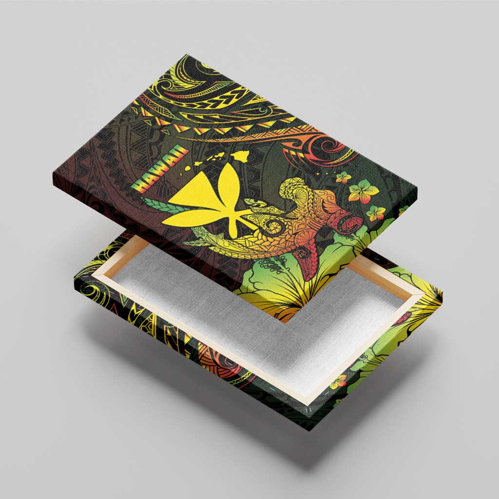 Hawaii Canvas Wall Art Kanaka Maoli With Hammerhead Shark