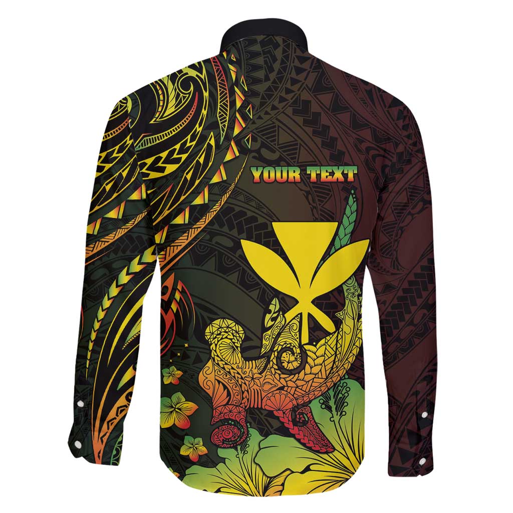 Personalised Hawaii Family Matching Off Shoulder Short Dress and Hawaiian Shirt Kanaka Maoli With Hammerhead Shark