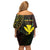 Personalised Hawaii Family Matching Off Shoulder Short Dress and Hawaiian Shirt Kanaka Maoli With Hammerhead Shark