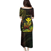 Personalised Hawaii Family Matching Puletasi and Hawaiian Shirt Kanaka Maoli With Hammerhead Shark