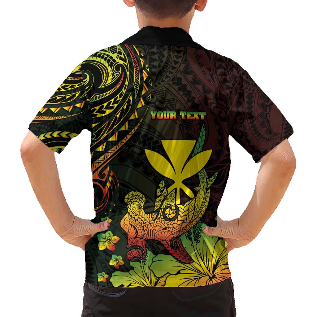 Personalised Hawaii Kid Hawaiian Shirt Kanaka Maoli With Hammerhead Shark