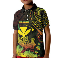 Personalised Hawaii Kid Polo Shirt Kanaka Maoli With Hammerhead Shark
