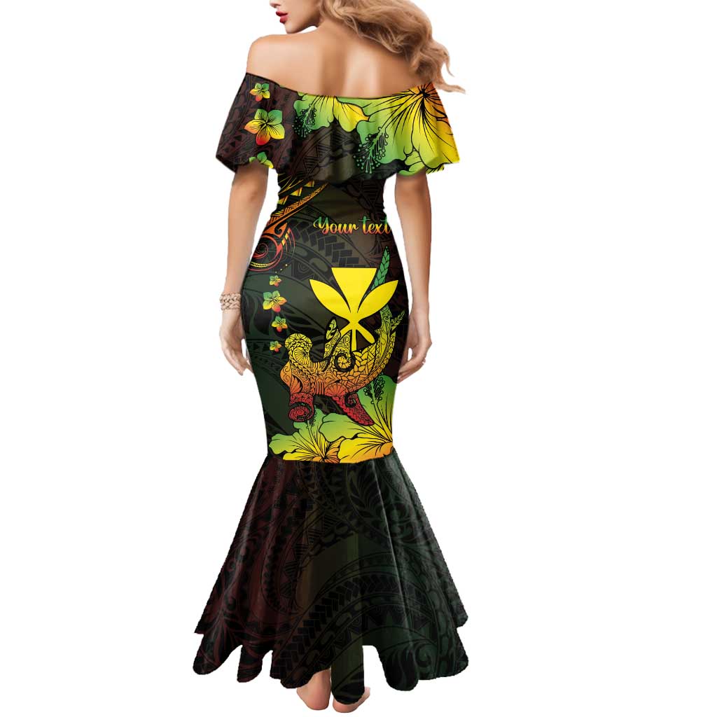 Personalised Hawaii Mermaid Dress Kanaka Maoli With Hammerhead Shark