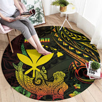 Hawaii Round Carpet Kanaka Maoli With Hammerhead Shark