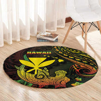 Hawaii Round Carpet Kanaka Maoli With Hammerhead Shark
