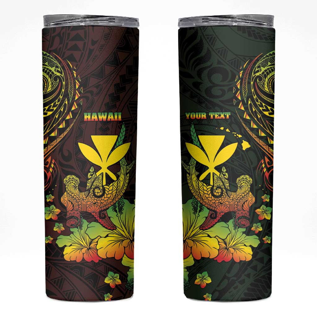 Personalised Hawaii Skinny Tumbler Kanaka Maoli With Hammerhead Shark
