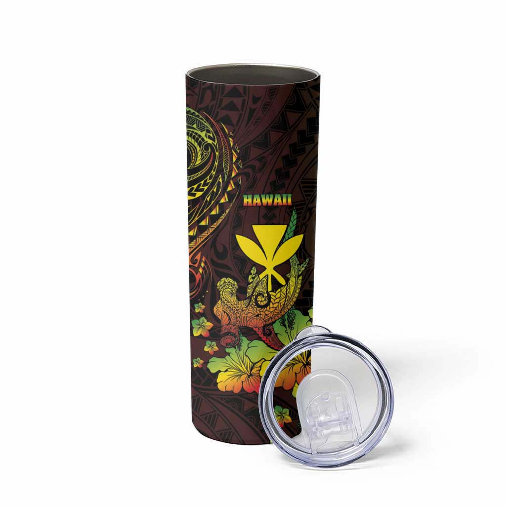 Personalised Hawaii Skinny Tumbler Kanaka Maoli With Hammerhead Shark