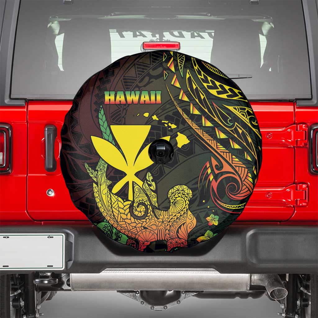 Hawaii Spare Tire Cover Kanaka Maoli With Hammerhead Shark