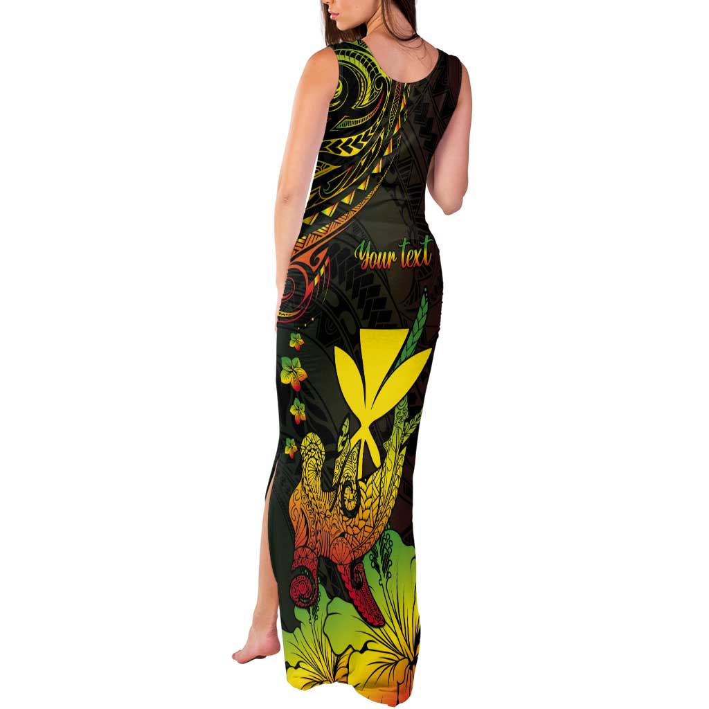 Personalised Hawaii Tank Maxi Dress Kanaka Maoli With Hammerhead Shark