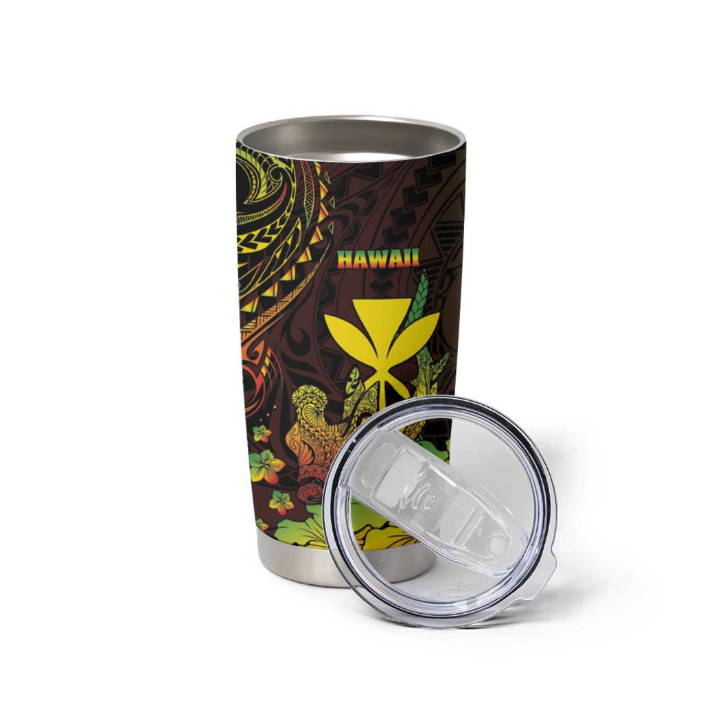 Personalised Hawaii Tumbler Cup Kanaka Maoli With Hammerhead Shark