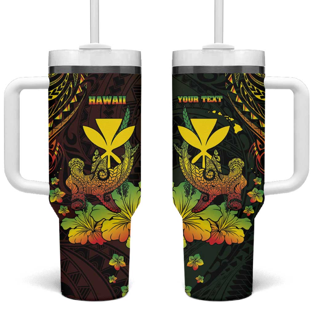 Personalised Hawaii Tumbler With Handle Kanaka Maoli With Hammerhead Shark