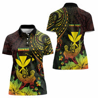 Personalised Hawaii Women Polo Shirt Kanaka Maoli With Hammerhead Shark
