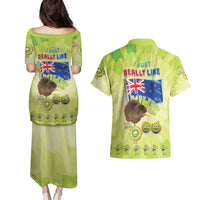 New Zealand Kiwi Couples Matching Puletasi and Hawaiian Shirt I Just Really Like Kiwis
