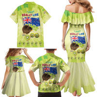 New Zealand Kiwi Family Matching Mermaid Dress and Hawaiian Shirt I Just Really Like Kiwis DT04 - Polynesian Pride