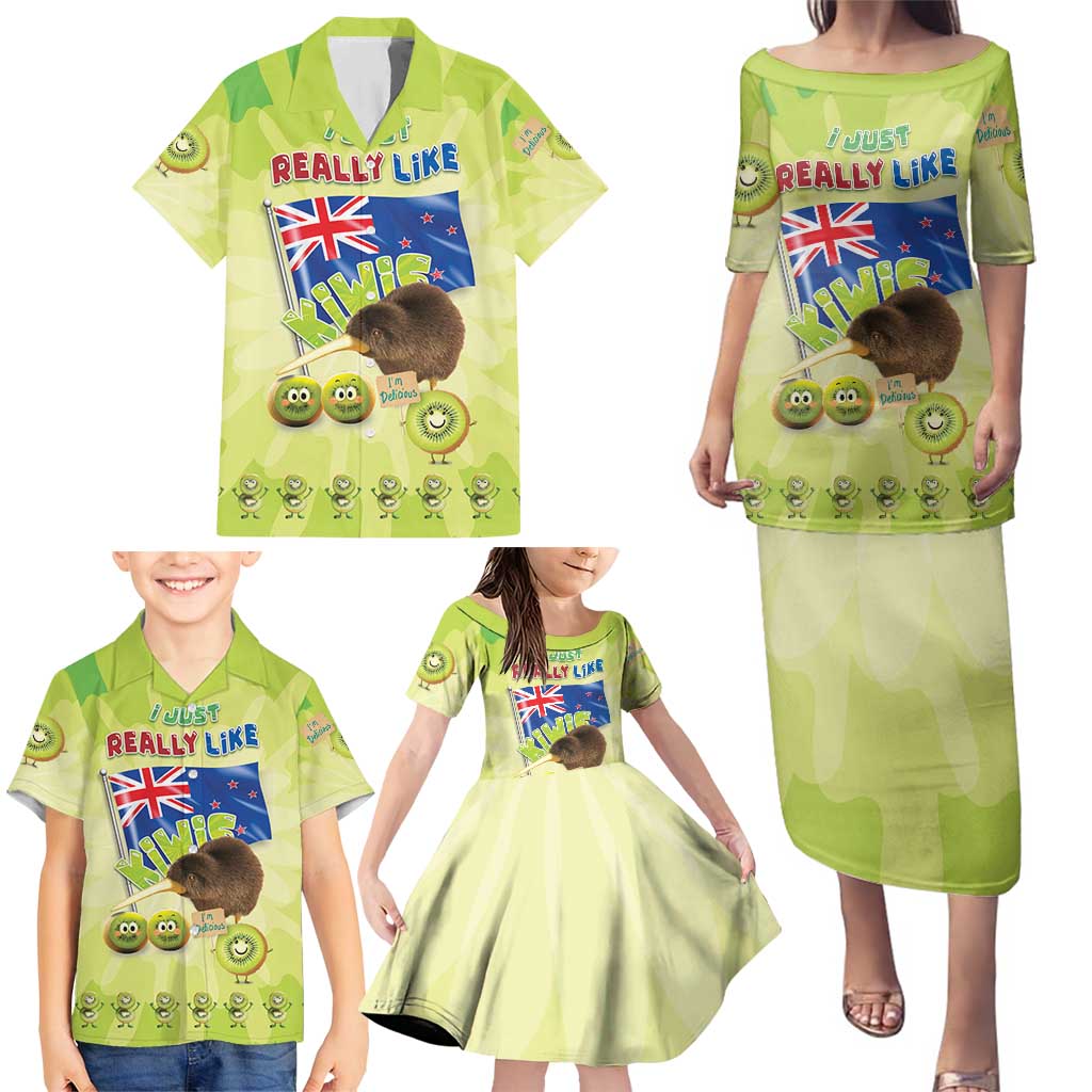 New Zealand Kiwi Family Matching Puletasi and Hawaiian Shirt I Just Really Like Kiwis DT04 - Polynesian Pride