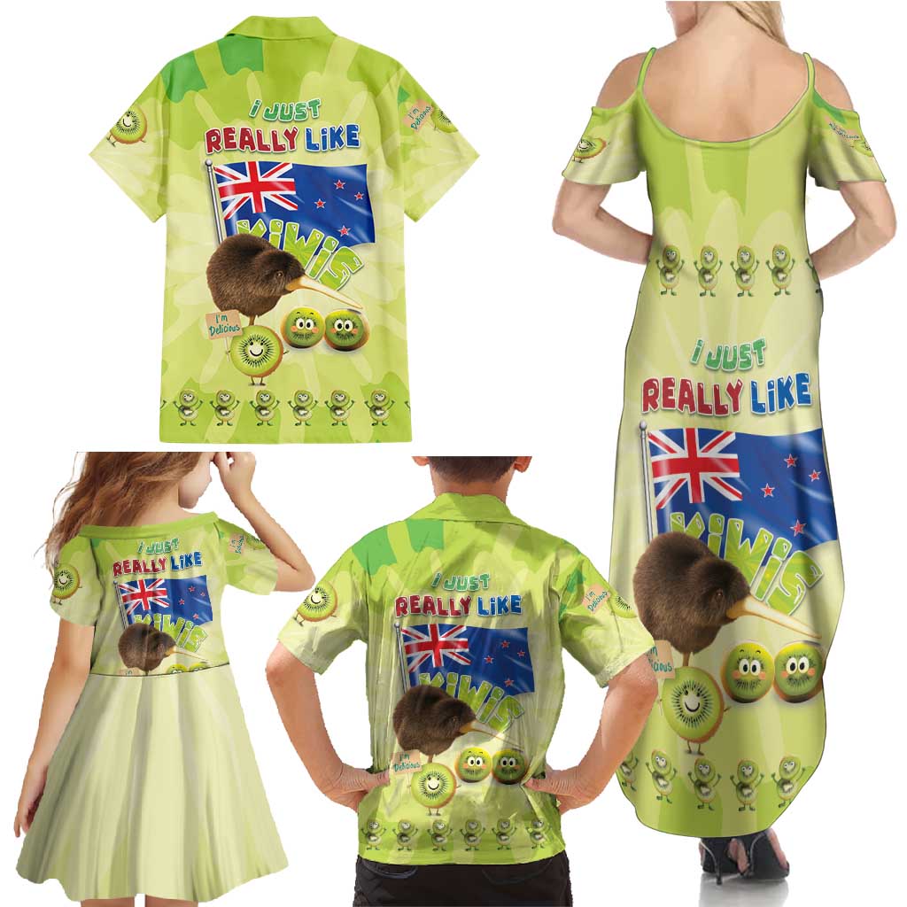New Zealand Kiwi Family Matching Summer Maxi Dress and Hawaiian Shirt I Just Really Like Kiwis DT04 - Polynesian Pride