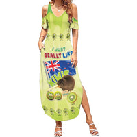 New Zealand Kiwi Family Matching Summer Maxi Dress and Hawaiian Shirt I Just Really Like Kiwis DT04 Mom's Dress Green - Polynesian Pride
