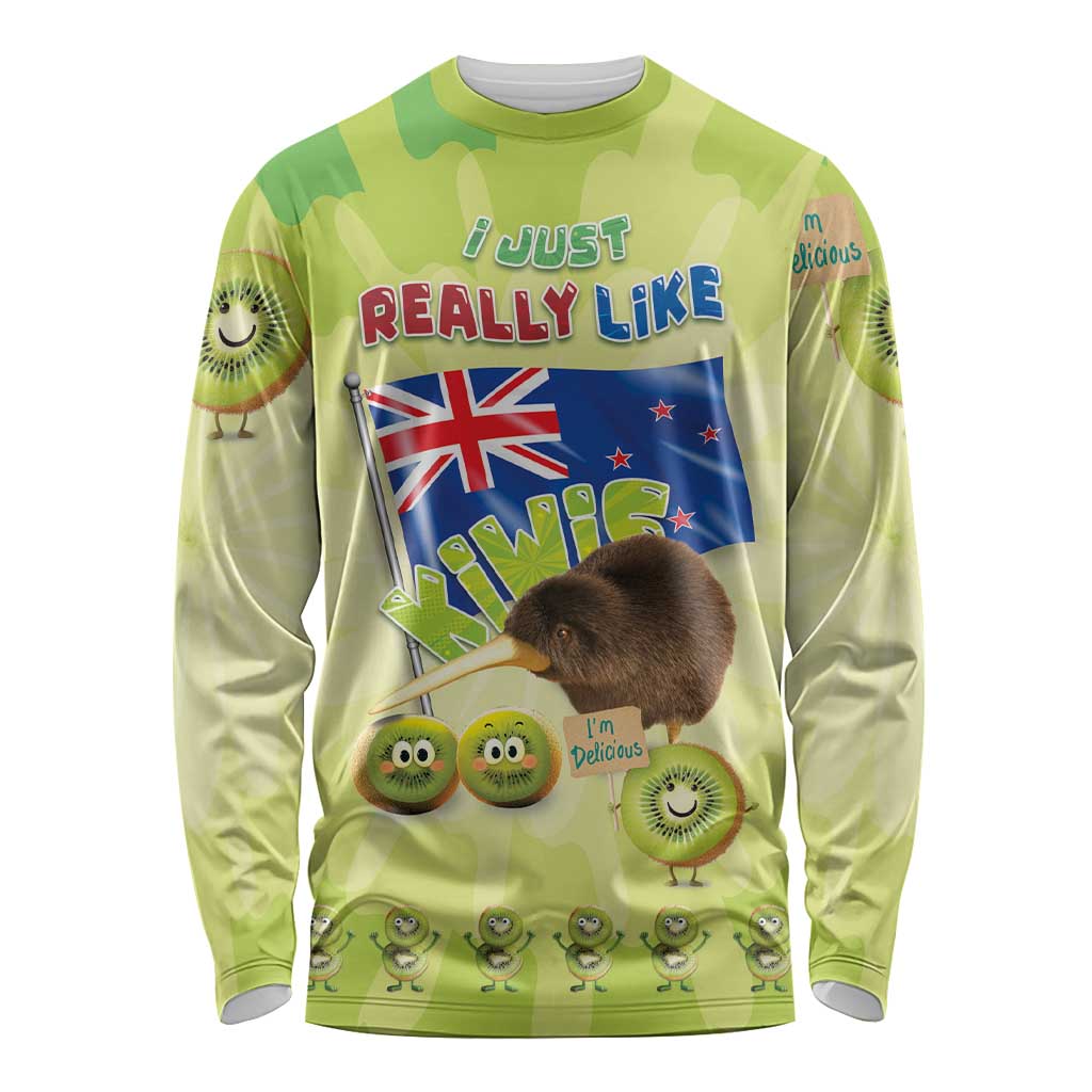 New Zealand Kiwi Long Sleeve Shirt I Just Really Like Kiwis