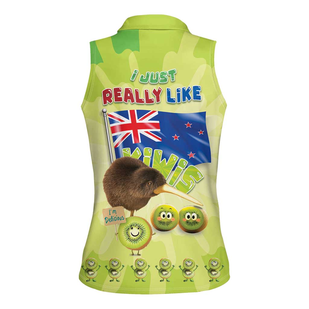 New Zealand Kiwi Women Sleeveless Polo Shirt I Just Really Like Kiwis