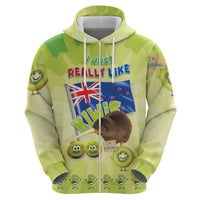 New Zealand Kiwi Zip Hoodie I Just Really Like Kiwis