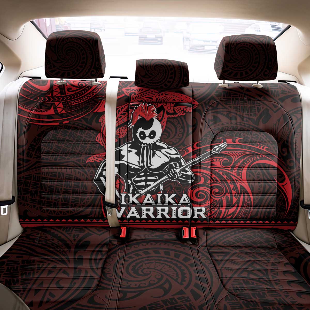 Hawaii Ikaika Warrior Back Car Seat Cover Hawaiian Tribal Tattoo